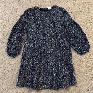 GAP Toddler Navy and Tan Floral Dress Corduroy